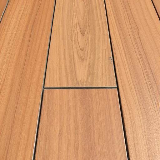 Close up of wood plank stamped concrete texture in brown